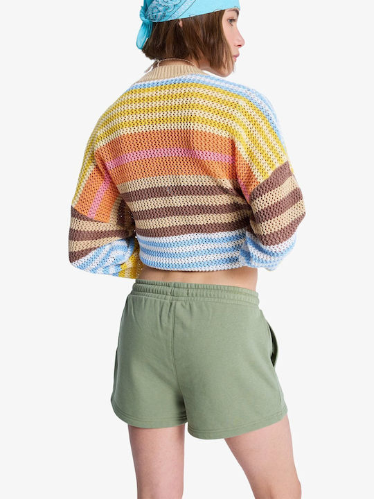 Surf Stoked Women's Terry Shorts Oil Green