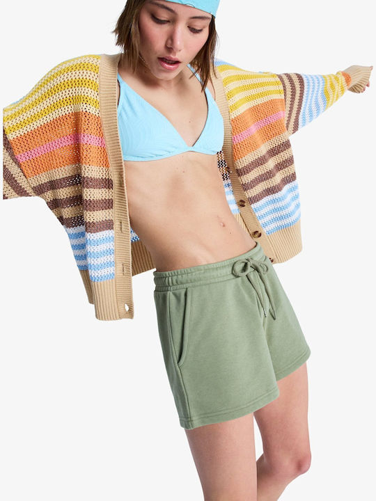 Surf Stoked Women's Terry Shorts Oil Green