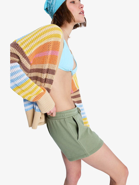 Surf Stoked Women's Terry Shorts Oil Green