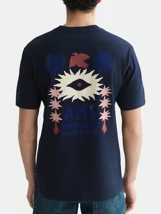 Scotch & Soda Artwork Тениска Син
