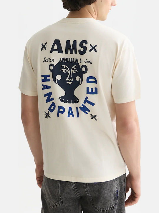 Scotch & Soda Artwork T-shirt Beige
