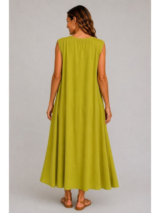 Sommer Maxi T-Shirt Kleid Lime