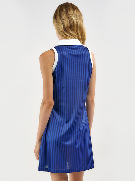 Summer Mini Athletic Dress T-Shirt Sleeveless Blue