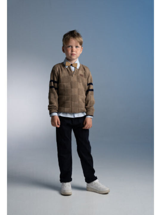 Kids Sweatpants Set Brown 3pcs