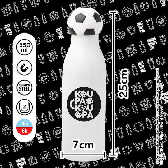 Koupakoupa Black Cat Stainless Steel Thermos Bottle 550ml Black