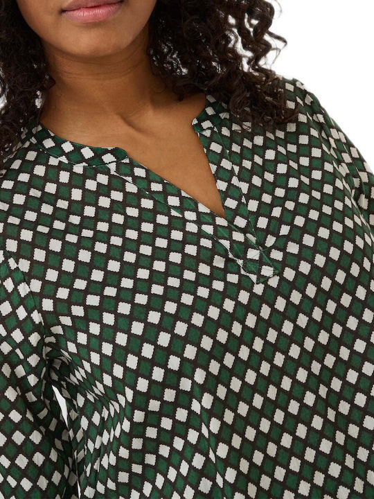 Women's Blouse with V-Neck Green