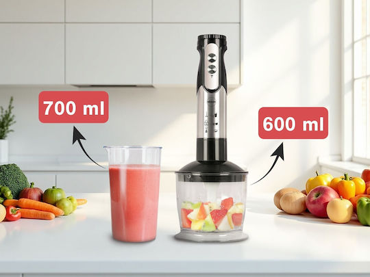 Eldom Hand Blender with Stainless Steel Rod 800W Black