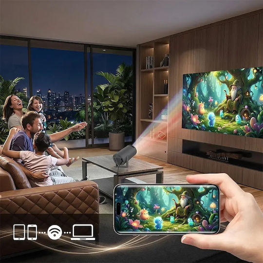 Manta Hawk PJ10 Tragbarer LCD Projektor Lampe LED mit Wi-Fi und Eingebauten Lautsprechern HWPJ001AGR