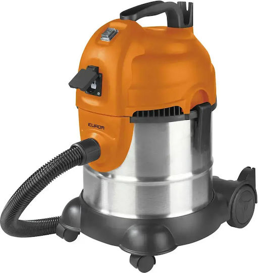 Eurom Aspirator Umed-Uscat 1400W cu Recipient Inoxidabil 20lt Portocaliu