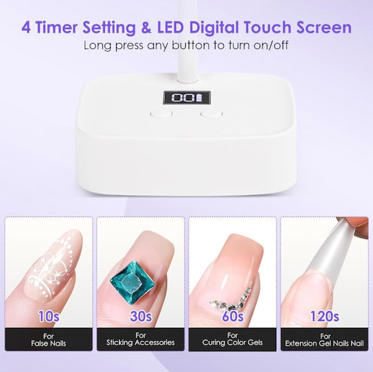 Mini Rechargeable LED Battery Nail Lamp 27W
