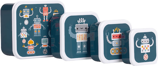 A Little Lovely Company Plastic Kids' Dinner Set 0.45lt Thermal Transparent