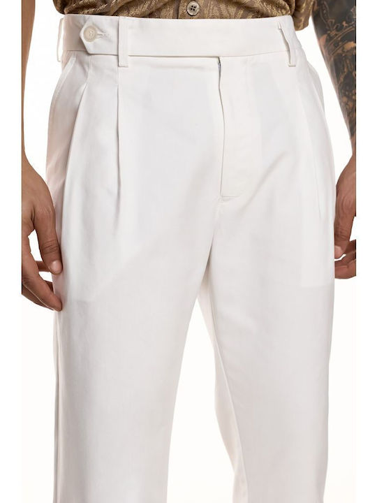 Damen Stoffhose in Karotte Passform Weiß