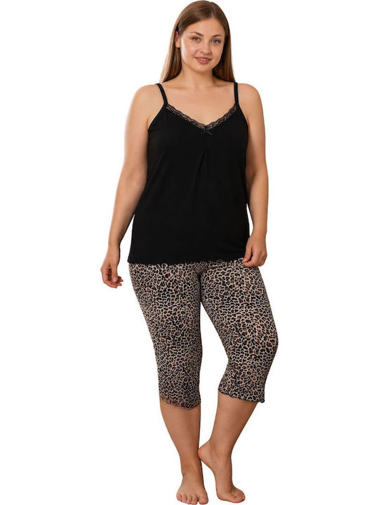 Asel Summer Women's Cotton Pajama Set Black