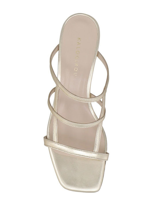 Leather Gold Sandals Vienna