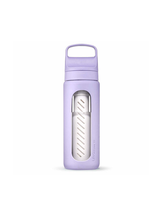Lifestraw Plastic Water Bottle with Mouthpiece and Filter 600ml Light Blue
