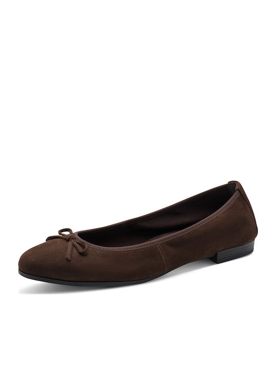Wildleder Damen Ballerinas in Braun Farbe