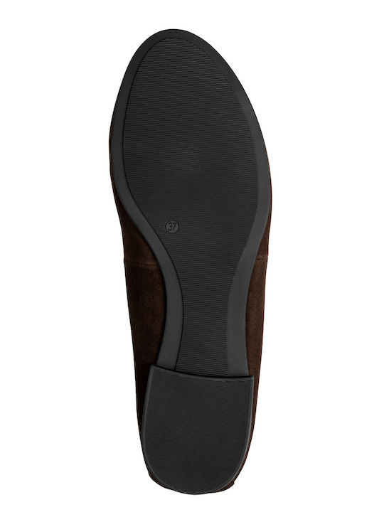 Wildleder Damen Ballerinas in Braun Farbe