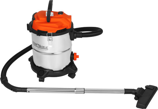 Kraft & Dele Aspirator Umed-Uscat 1600W cu Recipient Inoxidabil 20lt Gri
