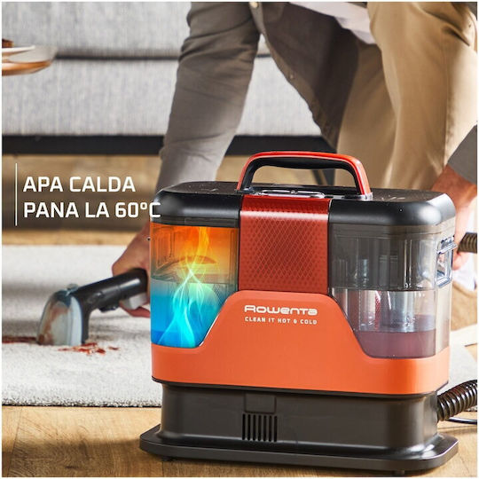 Rowenta Clean It Hot & Cold Aspirator Umed-Uscat 1150W cu Recipient din Plastic 2.3lt Portocaliu