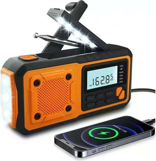 Portable Solar Radio with USB Orange