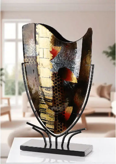 Gilde Bodenvasen Glas Dixion Schwarze 29x10,5xH48cm