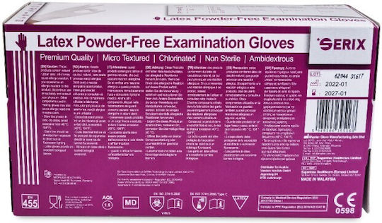 Serix Latex Gloves Powder Free in White Colour 100 Pieces