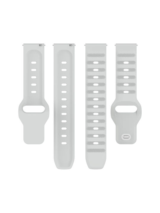 Curea din Silicon Gri (Galaxy Watch4/5/6/7/FE/4 Classic/6 Classic/5 ProVivomove HRHuawei Watch GT2 / GT3 (42mm) / GT3 Pro (43mm)Honor GS ProAmazfit GTS 3Realme Watch 2Haylou RS4 LS12)