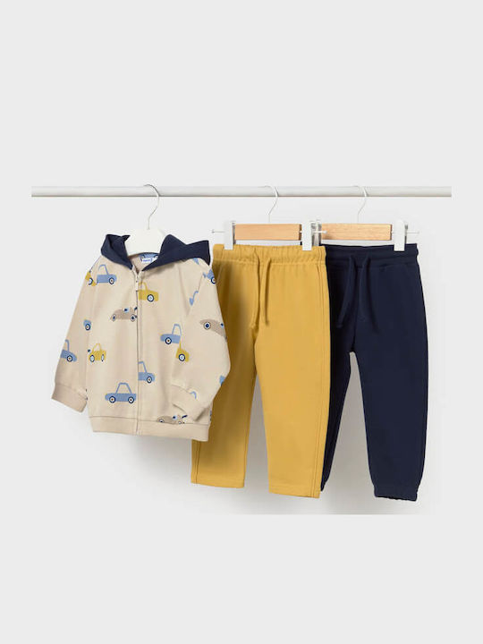 Kids Tracksuits With Beige Jacket 3 Pieces