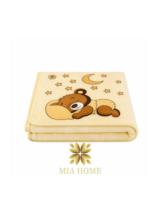Mia Home Nursery Swaddling Velvet Beige Blanket 80x110cm