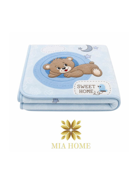 Mia Home Одеяло За Детско Легло Велур Синьо 110x140см