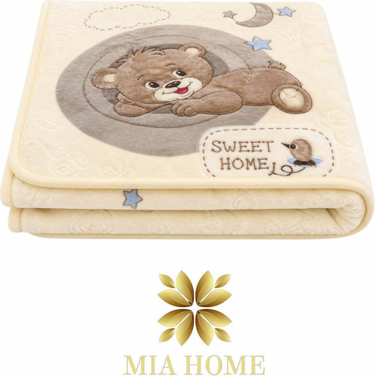 Mia Home Одеяло За Детско Легло Велур Бежово 110x140см