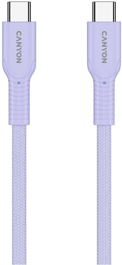 Canyon Geflochtenes USB 2.0 Kabel USB-C männlich - USB-C / USB-A 60W PD Lila 1m
