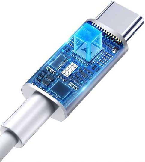 T-Phox Glary Lite Series USB 2.0 Cable USB-C male - USB-C Λευκό 1m