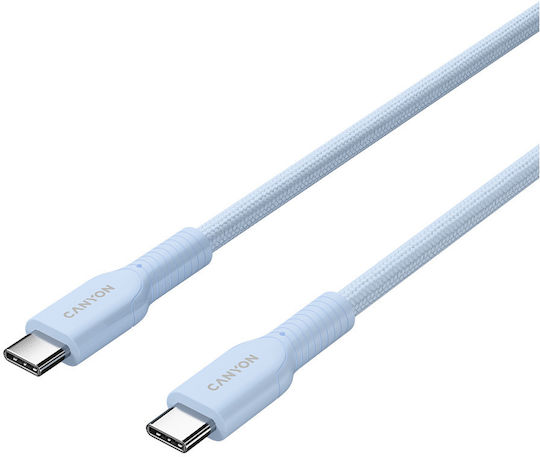 Canyon Geflochtenes USB 2.0 Kabel USB-C männlich - USB-C 60W PD Blau 1m