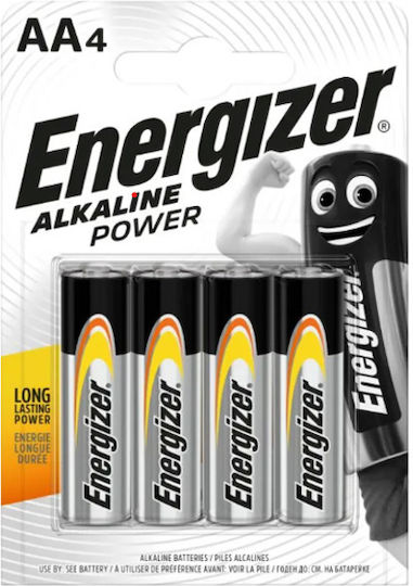 Energizer 4 Pack Alkaline Batteries AA 1.5V
