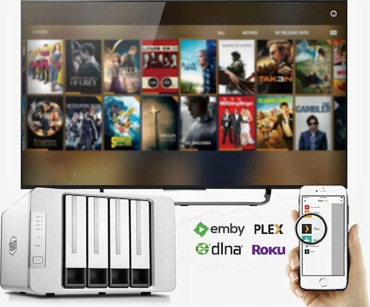 TerraMaster F6-424 NAS Tower με 6 θέσεις για HDD/M.2/SSD και 2 θύρες Ethernet