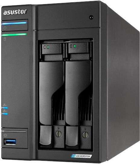 Asustor Lockerstor 2 Gen2+ NAS Кула с 4 места за HDD/M.2/SSD и 2 Ethernet порта