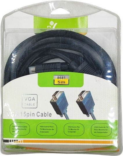 Cable VGA male - VGA male Μαύρο 5m (8681)