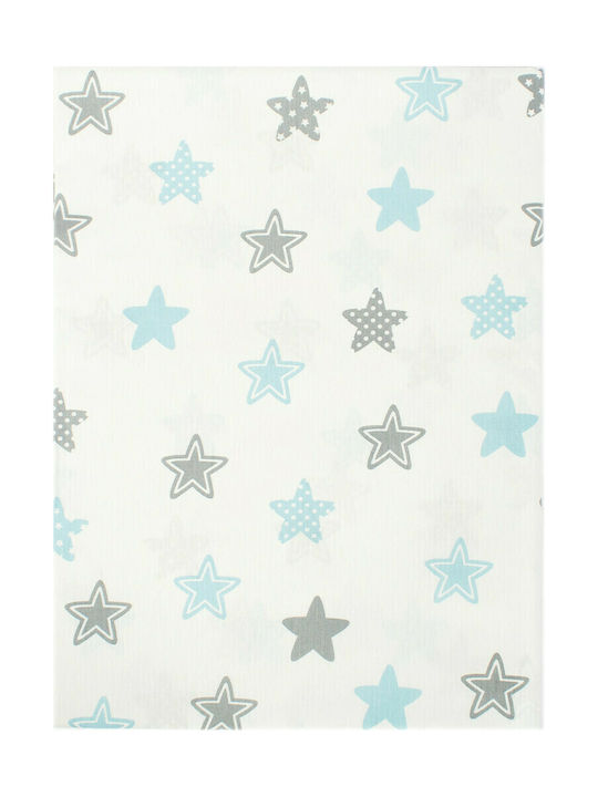 Dimcol Star Baby Sheet Cradle Cotton Light Blue 80x110cm