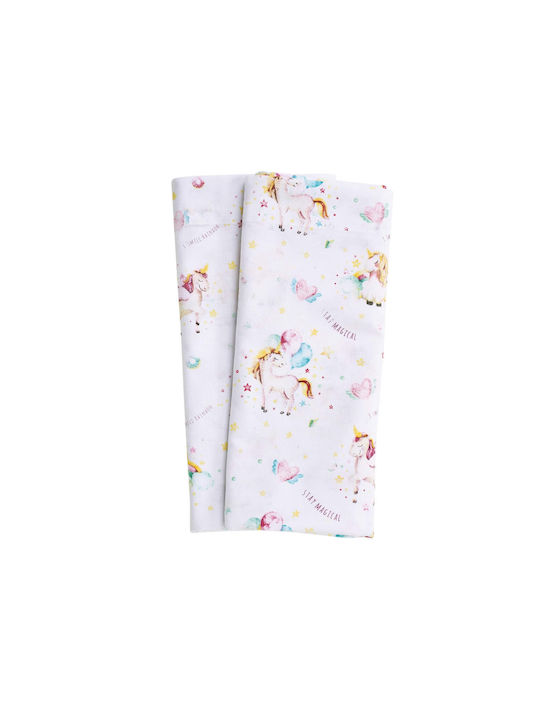 Das Home Fun 4919 Baby Sheets Set Cradle Cotton Mint, Pink, White White 70x120cm 2pcs