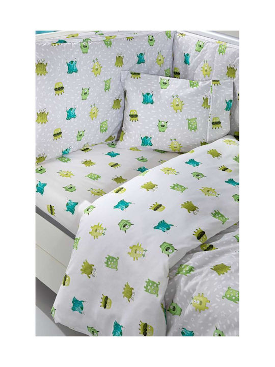 Saint Clair Baby Sheets Set Crib Cotton Green 115x170cm 3pcs