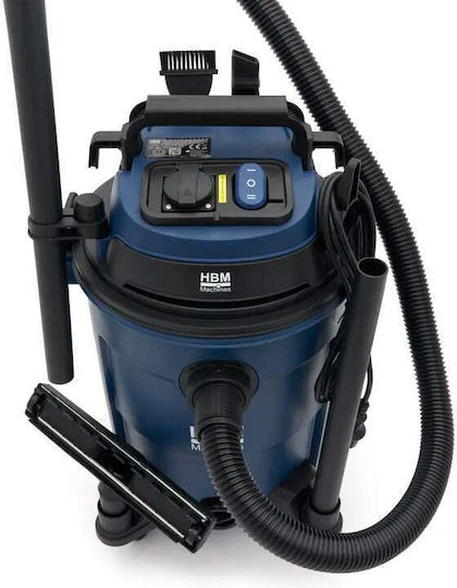 HBM Machines Aspirator Umed-Uscat 1200W cu Recipient din Plastic 25lt