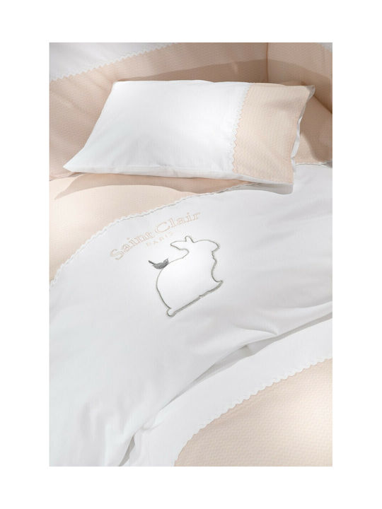 Saint Clair Lapin Seturi de cearșafuri pentru bebeluși Pentru Patut Bumbac Roz 110x170buc 3buc