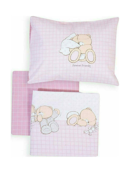 Nef-Nef Homeware Little New Born Baby Sheets Set Crib Cotton White 120x170cm 3pcs