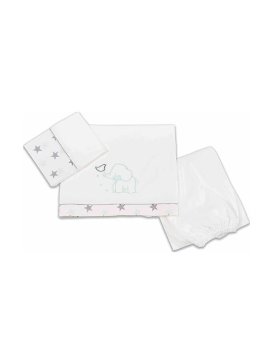 abo Set Cu Cauciuc Elephant Verde 70x140cm Lenjeri De Patut Bebe