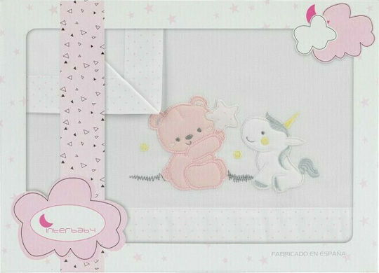 Interbaby Σετ με Λάστιχο Unicornio Ροζ 70x140εκ. Interbaby Σετ με Λάστιχο Unicornio Ροζ 70x140εκ.