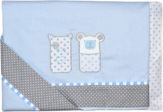 Baby Star Fitted Set Sugar Family Light Blue 110x150cm