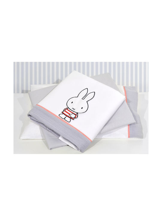 Miffy Gray Baby Sheets Set 110x160cm