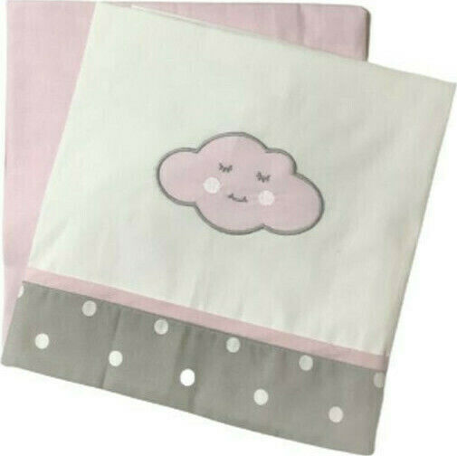 Baby Star Baby Bettlaken Set Wolke Rosa 75x100cm