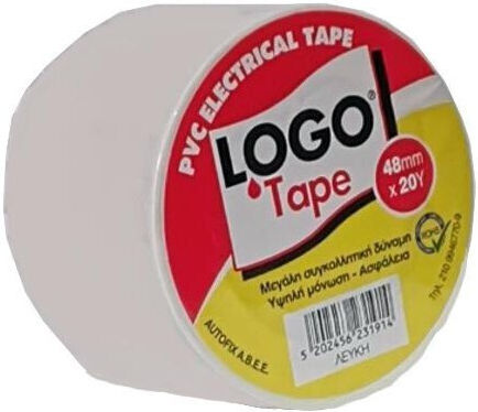 Logo Insulation Tape 48mm x 18.3m PVC Electrical White White